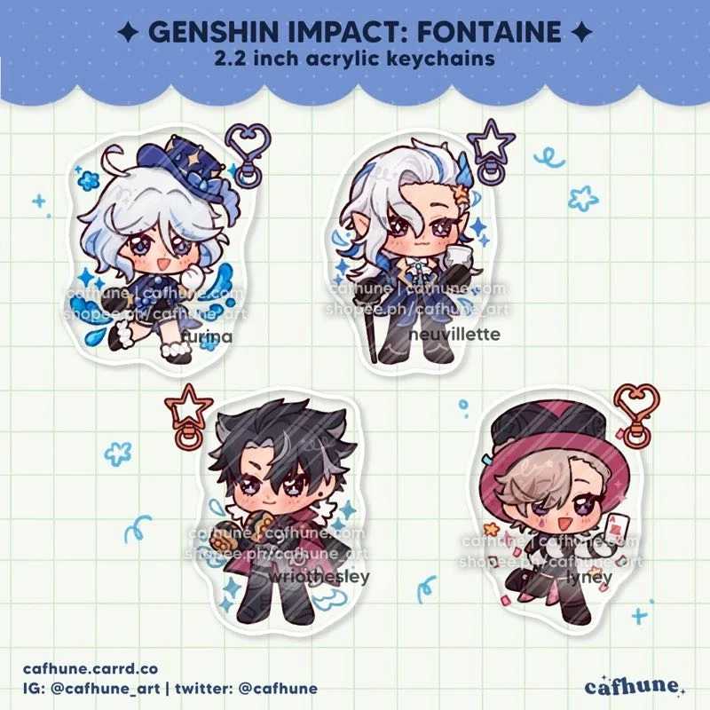 Genshin Keychains ✦ Fontaine